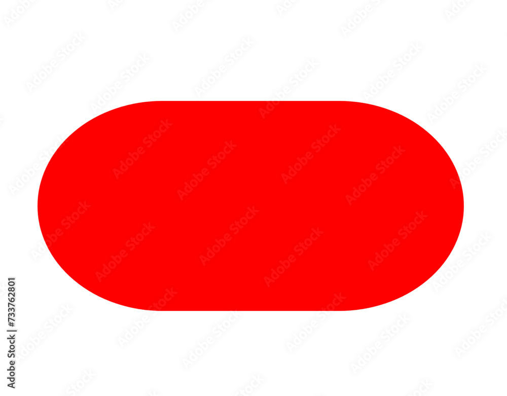 Red rounded rectangular filled shape icon Red rounded rectangular filled shape icon