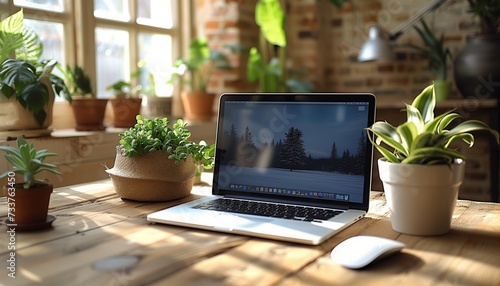 laptop on the table