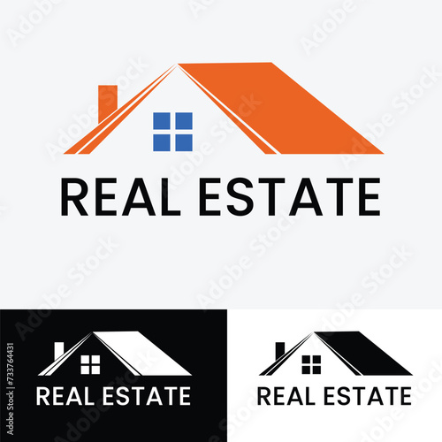 An illustration of a real estate logo representing a green roof of a house