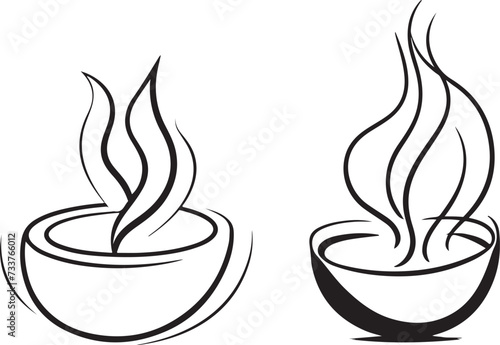 set of Diya icon vector isolated background 