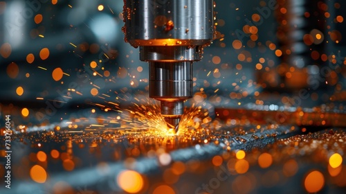 High-Speed Metal Drilling Captured With Sparks Flying