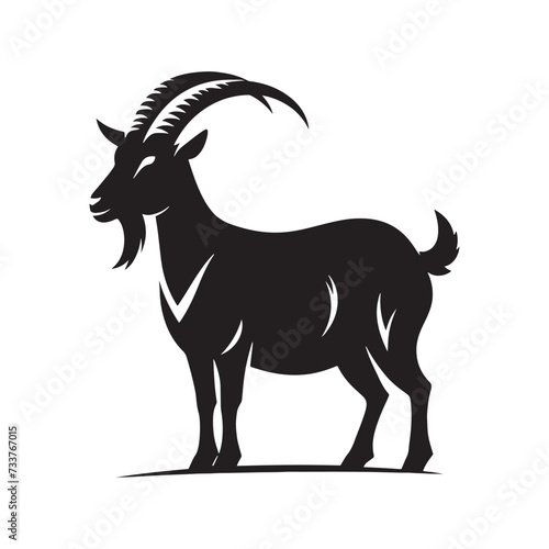 Graceful Goat  Majestic Silhouette Depicting Elegance  Strength  and Symbolism of Nature s Beauty and Power.