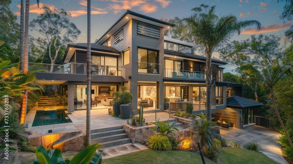 Contemporary house exterior on the Gold Coast