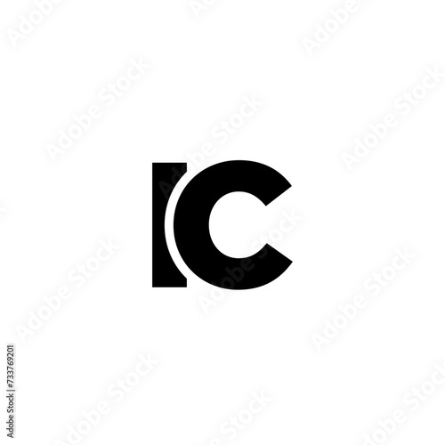Letter I and C, IC logo design template. Minimal monogram initial based logotype.