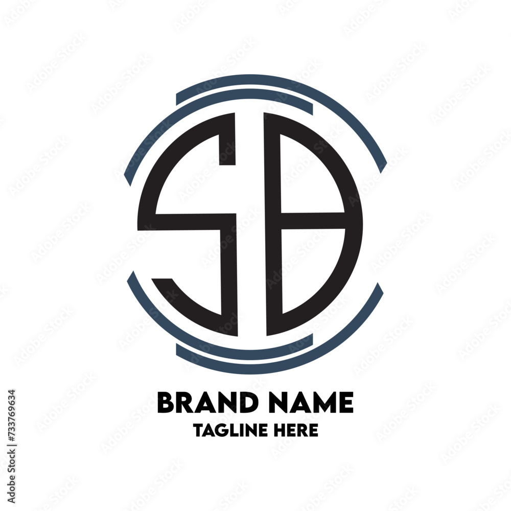 SB monogram logo circle style design template SB monogram logo circle style design template