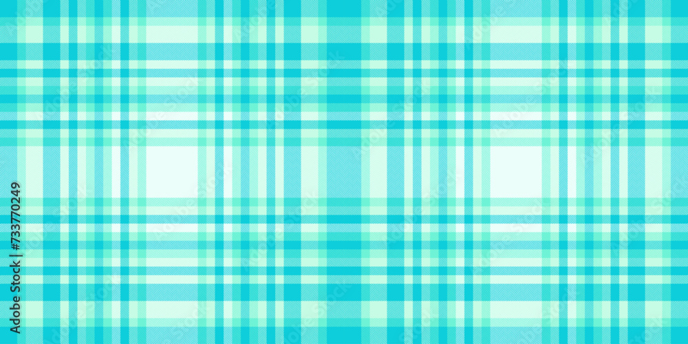 Fibrous tartan vector texture, trend fabric pattern check. Installing seamless plaid background textile in cyan and light colors.