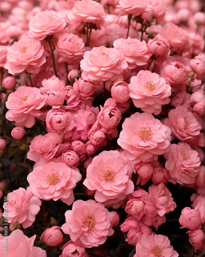 Delicate pink flowers on a dark background, a bouquet of flowers with peony buds. AI generation. For printing, printing, postcards, invitations. Delicate pink flowers on a dark background, a bouquet of flowers with peony buds. AI generation. For printing, printing, postcards, invitations.