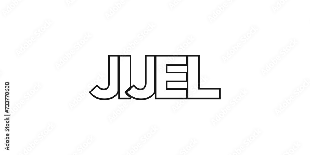 Jijel in the Algeria emblem. The design features a geometric style, vector illustration with bold typography in a modern font. The graphic slogan lettering. Jijel in the Algeria emblem. The design features a geometric style, vector illustration with bold typography in a modern font. The graphic slogan lettering.