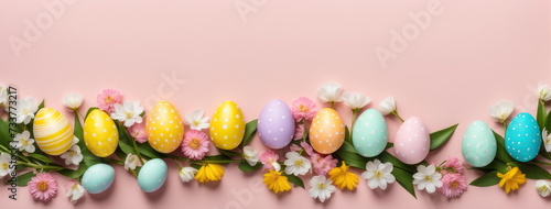 Easter Egg Border with Fresh Spring Blooms