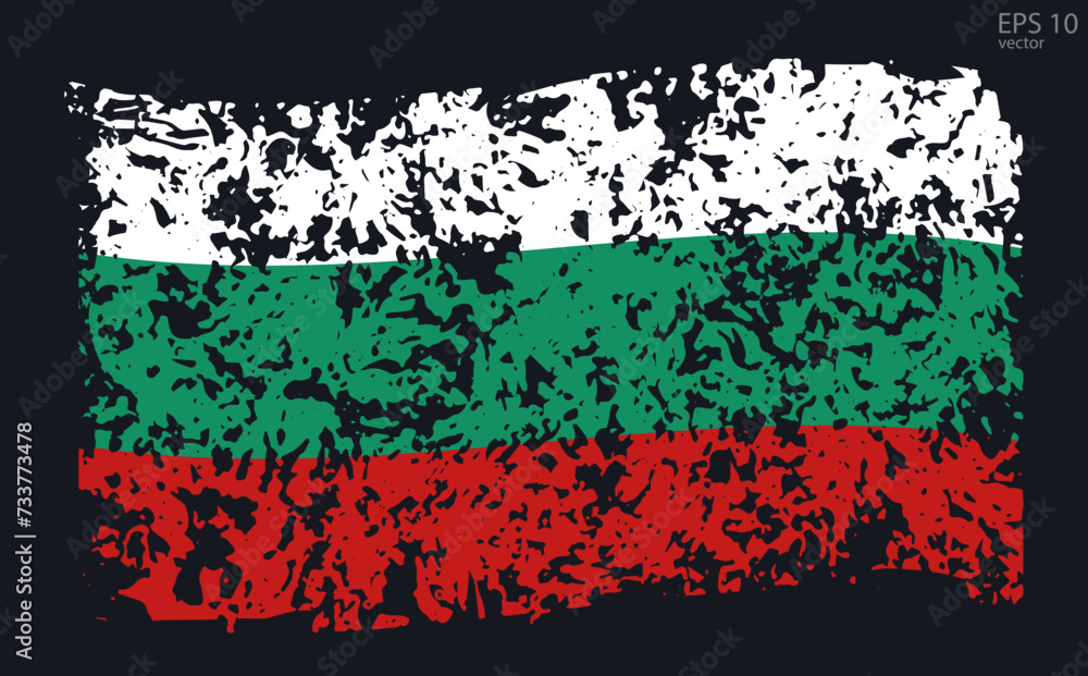 Vector flag of Bulgaria. Vector illustration with cracks and abrasions. Vector flag of Bulgaria. Vector illustration with cracks and abrasions.