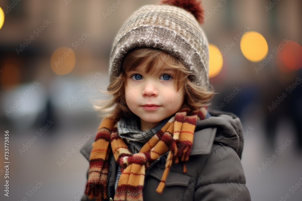 Portrait of a cute little girl in winter coat and hat. Portrait of a cute little girl in winter coat and hat.