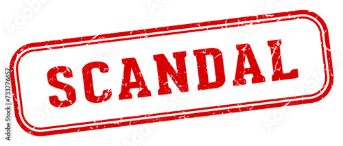 scandal stamp. scandal rectangular stamp on white background