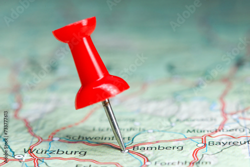 Bamberg pin on map of Germany