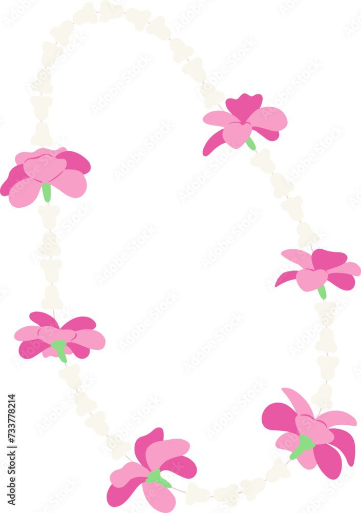 Orchid Flower Garland Asian Culture Illustration