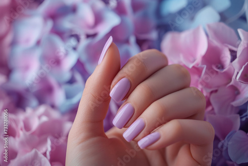 Womans Hand With Pink Manicure