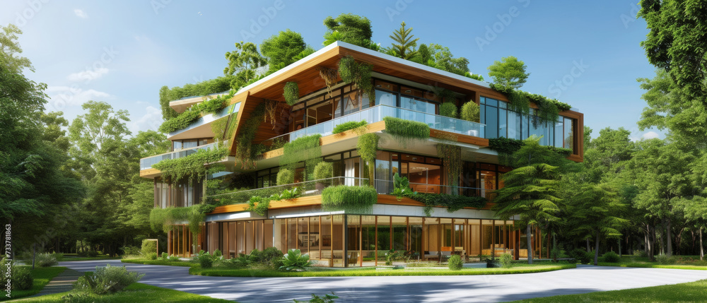 office building with tree for reducing carbon dioxide, Eco green environment.
office building with tree for reducing carbon dioxide, Eco green environment.