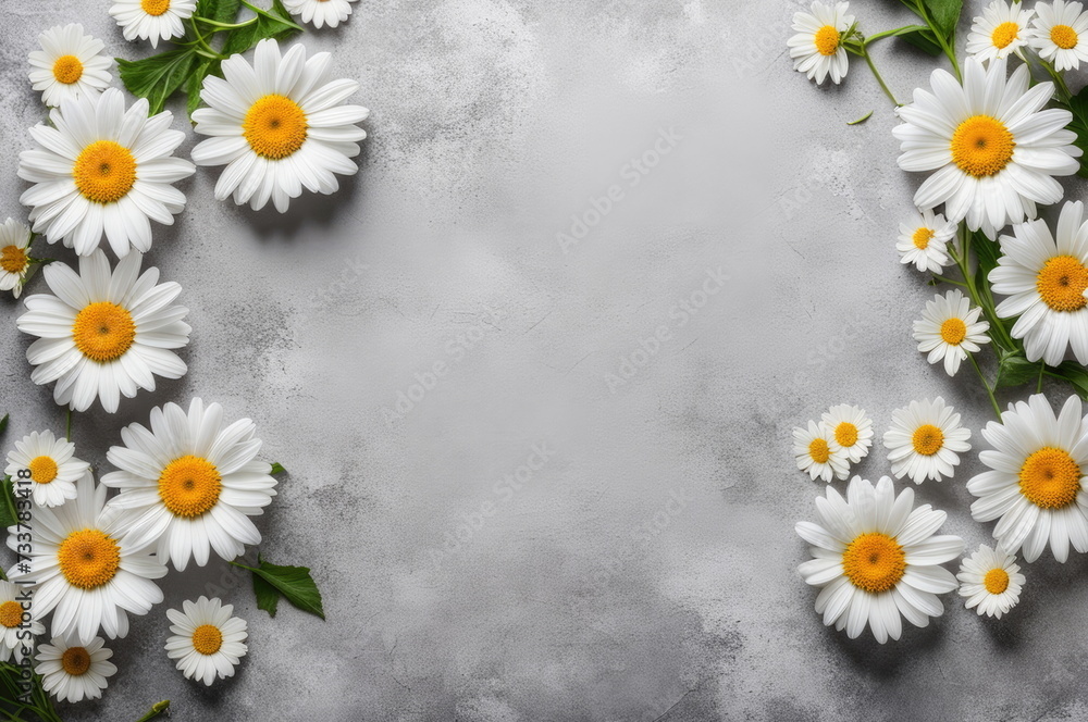 Fototapeta premium White Daisies on Textured Background