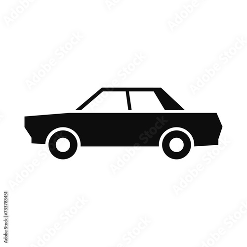 Side view of a car black icon vector illustration