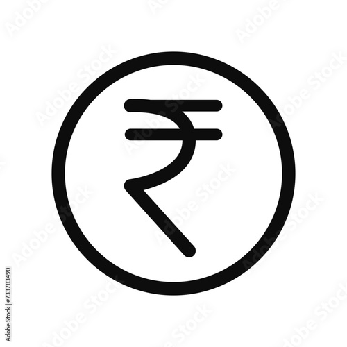 Rupee coin money icon vector illustration