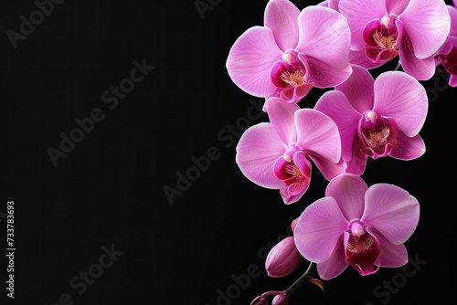 Close-up of Pink Flower on Black Background