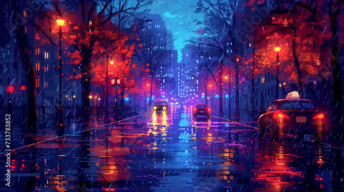 Enchanted Evening Drizzle in the City © yang s.e.