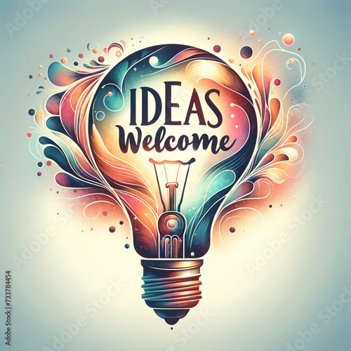 Creative thinking ideas welcome illustration lightbulb