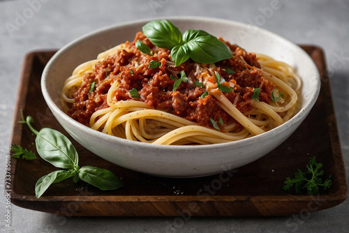 Spaghetti Bolognese, spaghetti with sauce, pasta with tomato sauce food photography