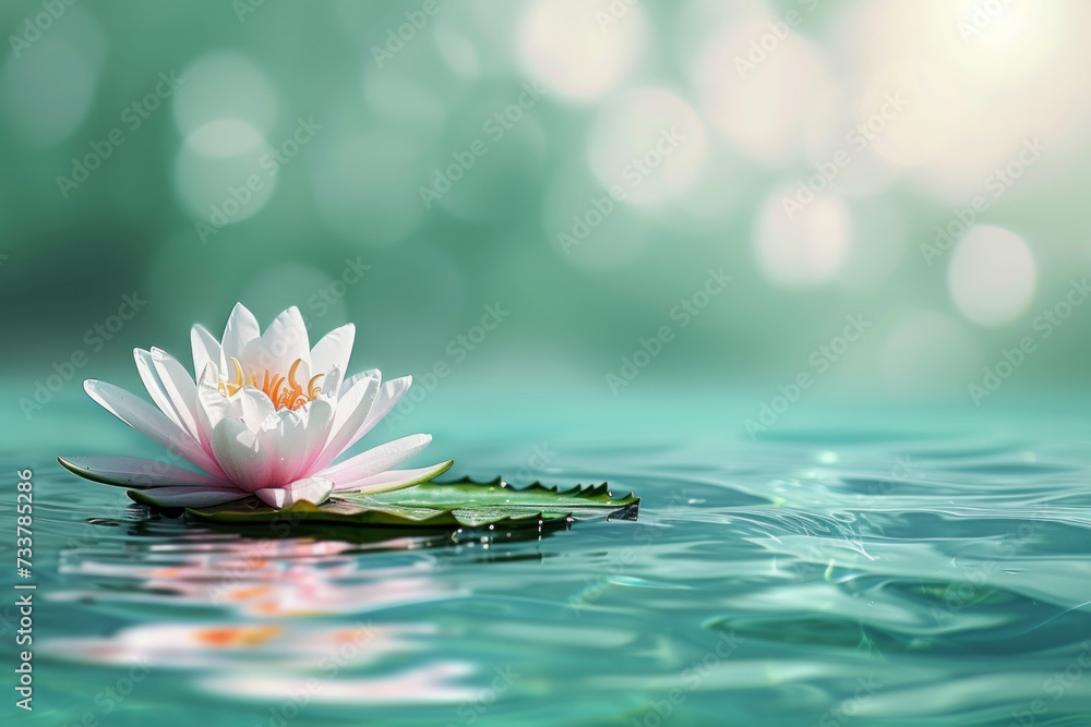 Pink Flower Floating on Top of a Body of Water
