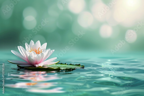 Pink Flower Floating on Top of a Body of Water