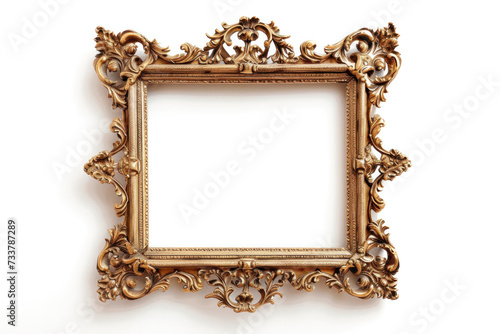 An Ornate Gold Frame With a White Background