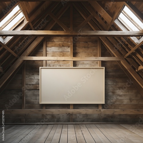 Blank Frame in an Attic Storage Room