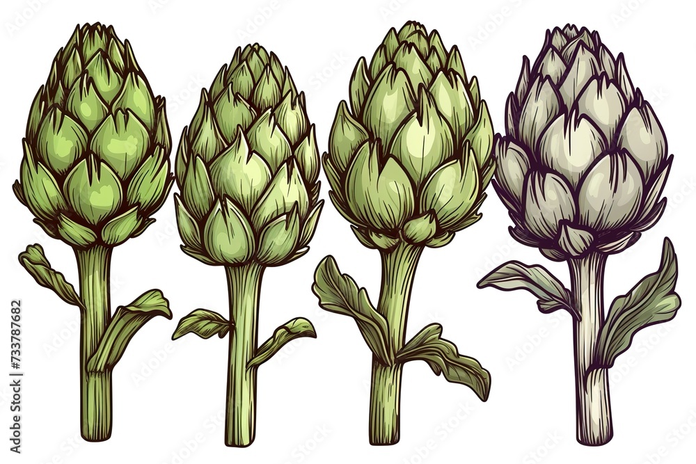 Fototapeta premium artichoke on a white background