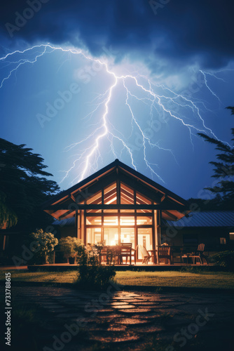 建築, 家, 住宅, 雷, 嵐, architecture, home, houses, lightning, storm