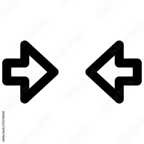 horizontal contract arrow vector outline icon © khaled