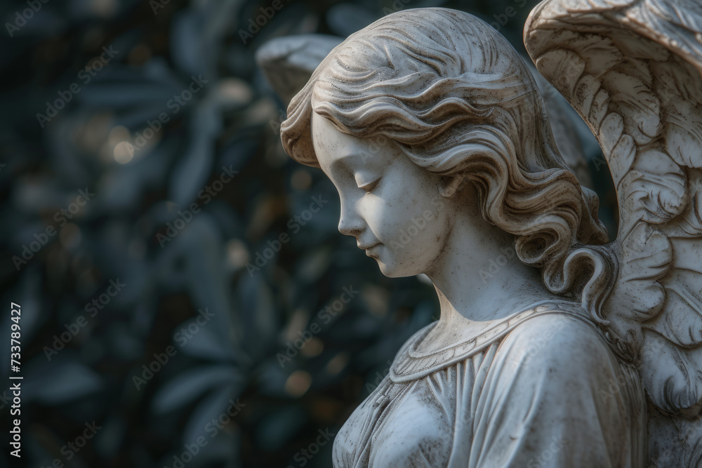 Angel Statue: Serene Marble Sculpture