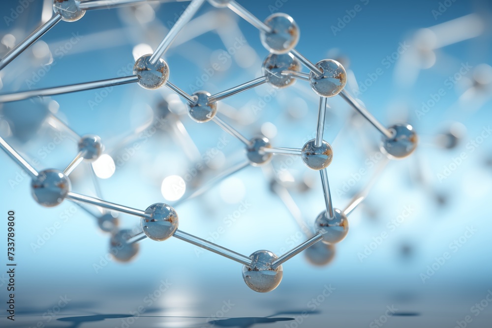Visualization of with molecule or atom, Abstract structure for Science or medical background Visualization of with molecule or atom, Abstract structure for Science or medical background