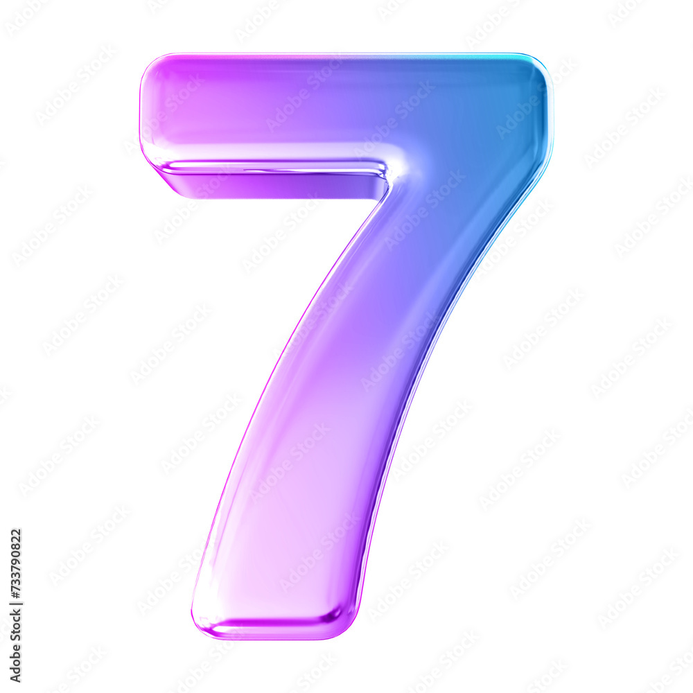 7 number gradient luxury 3d render 7 number gradient luxury 3d render