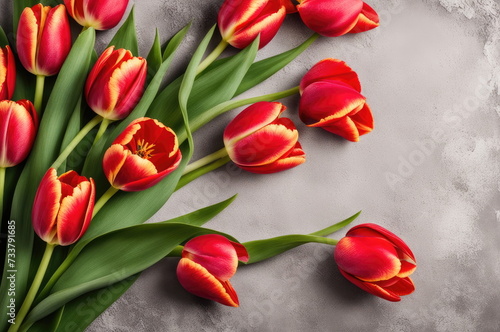 Red Tulips on a Textured Background photo