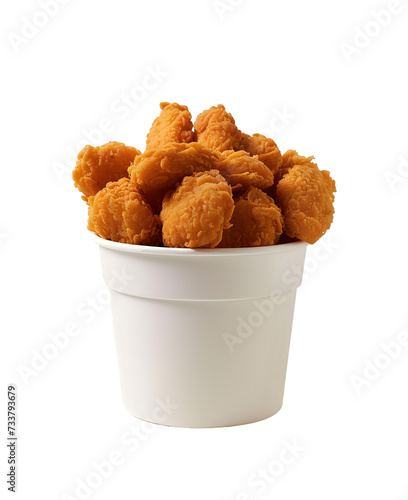 Fried chicken in a paper bucket mock up isolated on transparent background