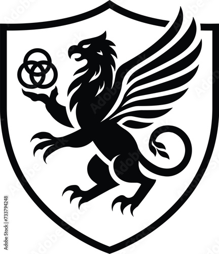 Griffin shield mythGriffin shield mythology modern logoology modern logo