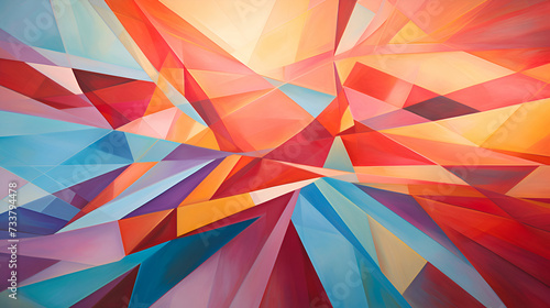 abstract background of multicolored polygonal origami paper photo