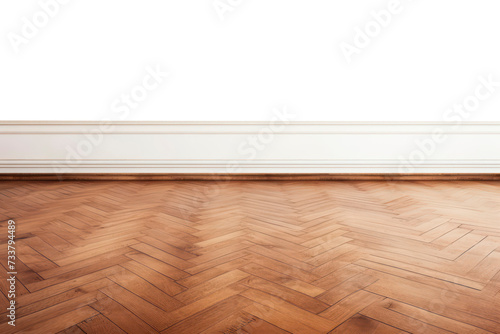  parquet floor with empty space and plinth , png file