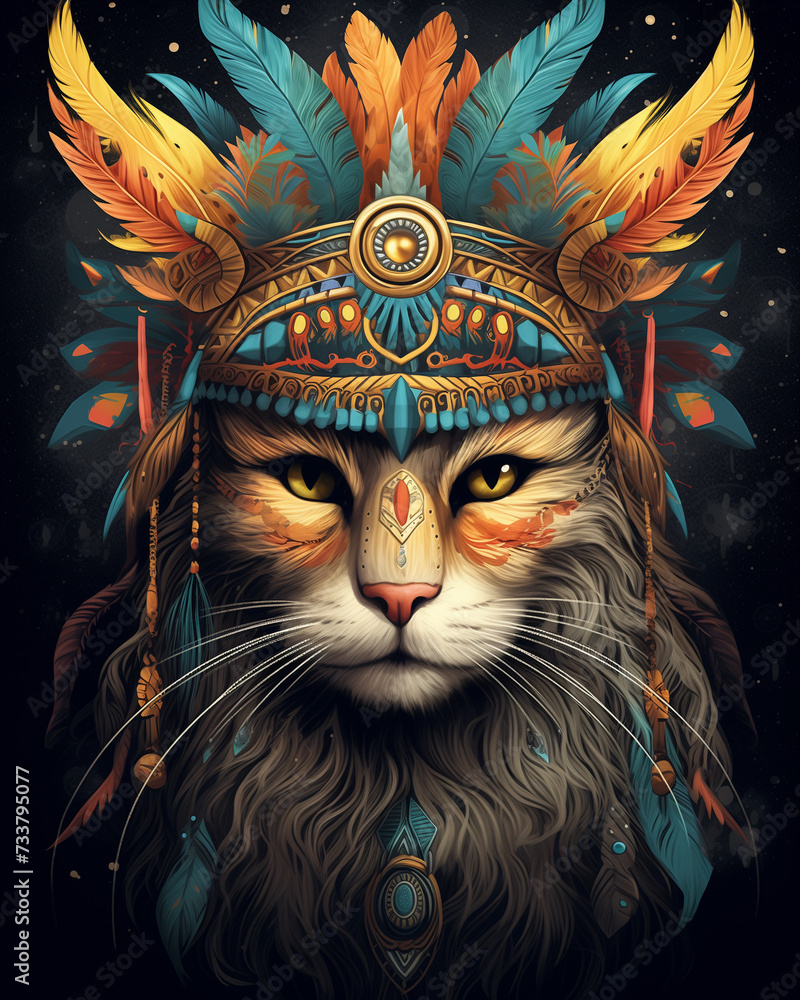 Detailed Cat Illustration in Realistic Style