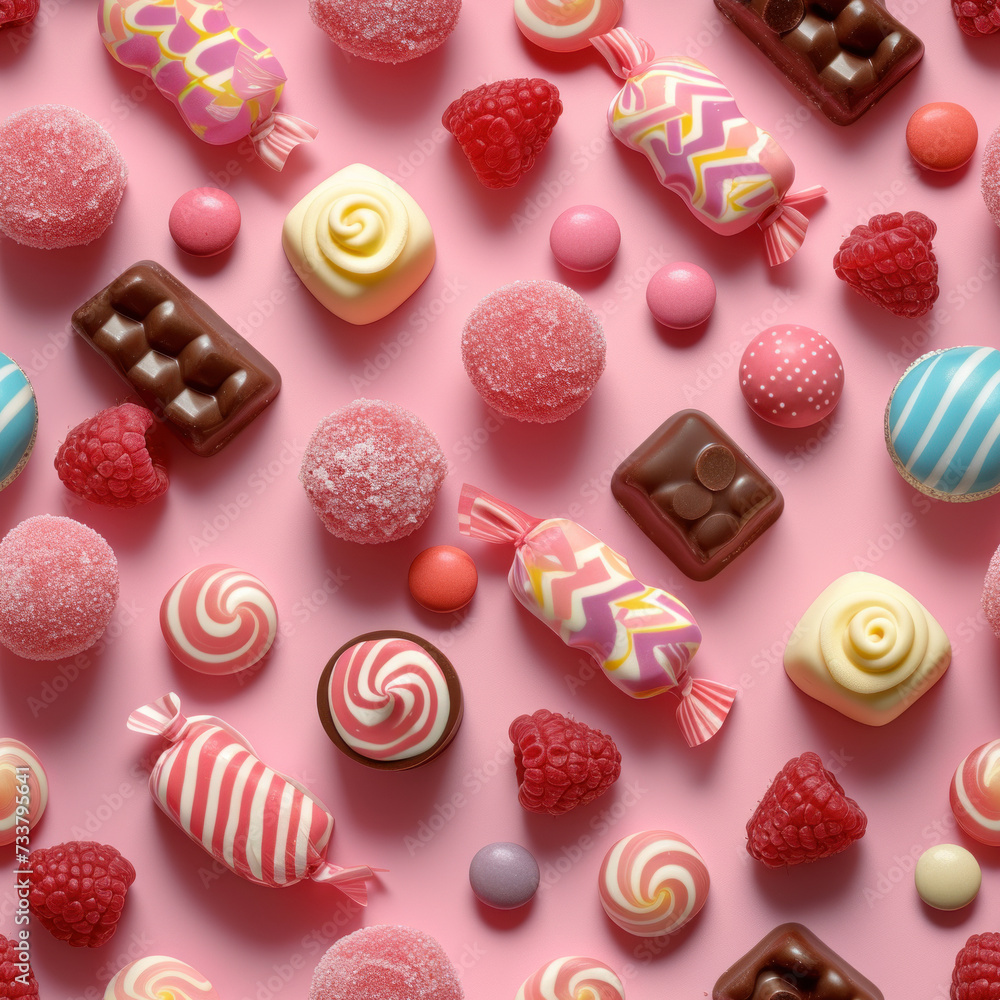 Obraz premium Assorted candy seamless pattern