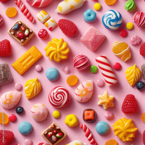 Assorted candy seamless pattern