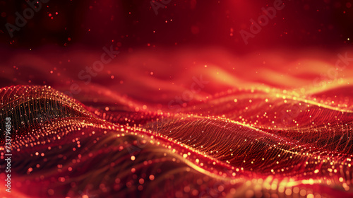 Abstract Red Particle Waves for Fiery Dynamic Backgrounds or Heat Energy Concepts