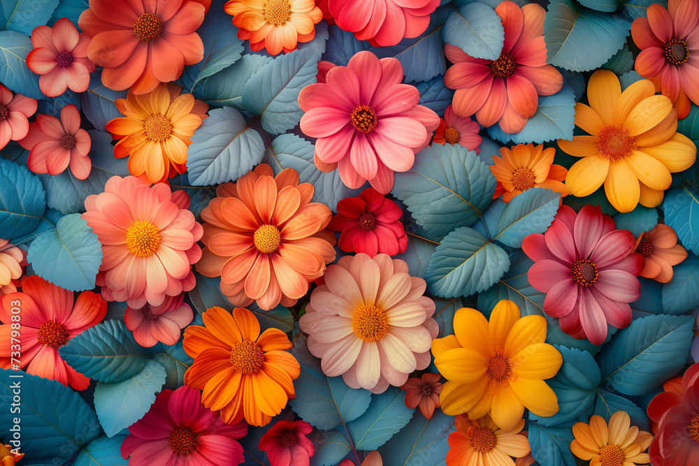 Background of flowers in pastel colors, soft flowers seamless with botanical elements, collage Background of flowers in pastel colors, soft flowers seamless with botanical elements, collage