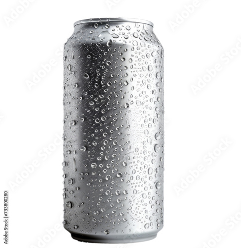 Thin aluminum juice can isolated on transparent background

