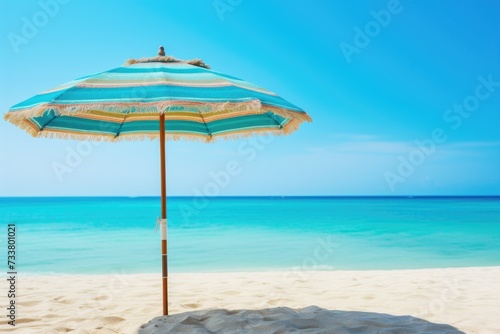 parasol on tropical beach summer vacation