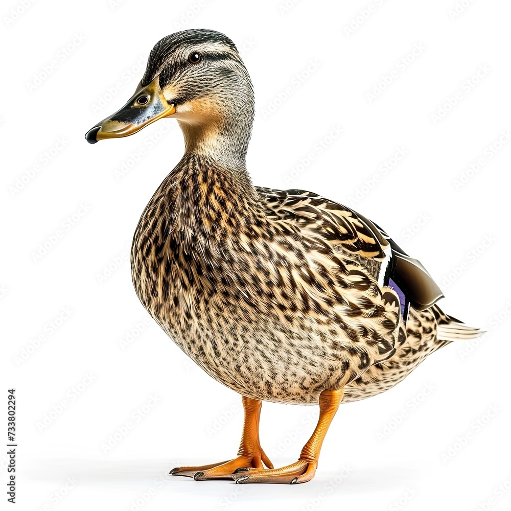 Mallard Female Duck isolated on white background Mallard Female Duck isolated on white background